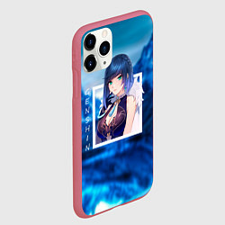 Чехол iPhone 11 Pro матовый Е Лань на фоне природы, цвет: 3D-малиновый — фото 2