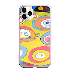Чехол iPhone 11 Pro матовый Хиппи арт, цвет: 3D-розовый