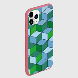 Чехол iPhone 11 Pro матовый Ромбовая симфония, цвет: 3D-малиновый — фото 2
