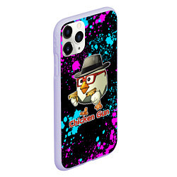 Чехол iPhone 11 Pro матовый Chicken gun - neon, цвет: 3D-светло-сиреневый — фото 2