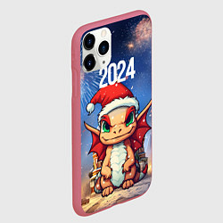 Чехол iPhone 11 Pro матовый Дракон в России, цвет: 3D-малиновый — фото 2