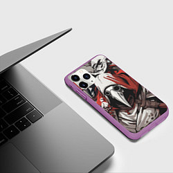 Чехол iPhone 11 Pro матовый Чумные доктора и птица, цвет: 3D-фиолетовый — фото 2