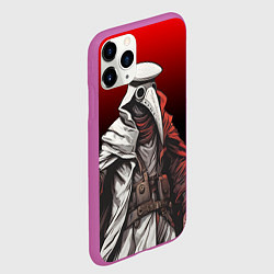 Чехол iPhone 11 Pro матовый Чумной доктор и чёрно-красный градиент, цвет: 3D-фиолетовый — фото 2