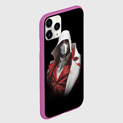 Чехол iPhone 11 Pro матовый Загадочный человек в белом, цвет: 3D-фиолетовый — фото 2