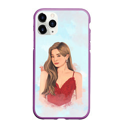 Чехол iPhone 11 Pro матовый Дахён Твайс, цвет: 3D-фиолетовый