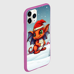 Чехол iPhone 11 Pro матовый Символ нового 2024 года дракон, цвет: 3D-фиолетовый — фото 2