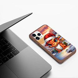 Чехол iPhone 11 Pro матовый Символ нового 2024 года маленький дракон, цвет: 3D-коричневый — фото 2