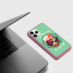 Чехол iPhone 11 Pro матовый Бабуля года, цвет: 3D-малиновый — фото 2