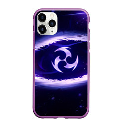 Чехол iPhone 11 Pro матовый Genshin Impact Raiden sign, цвет: 3D-фиолетовый