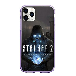 Чехол iPhone 11 Pro матовый STALKER 2 одиночка с артефактом, цвет: 3D-светло-сиреневый