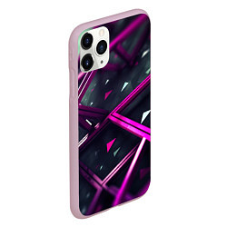 Чехол iPhone 11 Pro матовый Фиолетовая абстрактная конструкция, цвет: 3D-розовый — фото 2