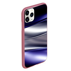 Чехол iPhone 11 Pro матовый Белая абстракция на фиолетовом, цвет: 3D-малиновый — фото 2