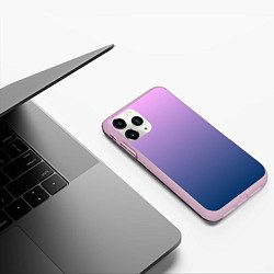 Чехол iPhone 11 Pro матовый Рассвет розовый и синий градиент 3d, цвет: 3D-розовый — фото 2