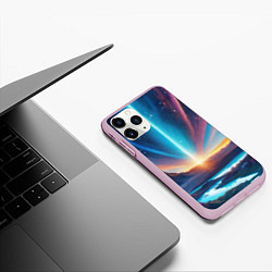 Чехол iPhone 11 Pro матовый Фантастический пейзаж со вспышкой, цвет: 3D-розовый — фото 2