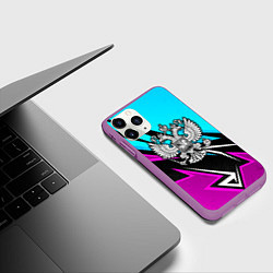 Чехол iPhone 11 Pro матовый Герб рф - неоновый, цвет: 3D-фиолетовый — фото 2