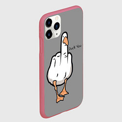 Чехол iPhone 11 Pro матовый Duck you, цвет: 3D-малиновый — фото 2