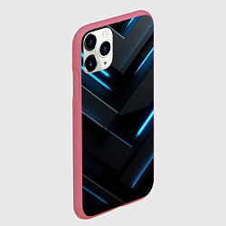 Чехол iPhone 11 Pro матовый Оттенки синего абстракт, цвет: 3D-малиновый — фото 2