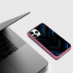 Чехол iPhone 11 Pro матовый Синий мир абстракции, цвет: 3D-малиновый — фото 2