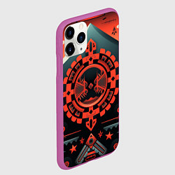 Чехол iPhone 11 Pro матовый Рисунок в стиле американских индейцев, цвет: 3D-фиолетовый — фото 2