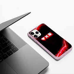 Чехол iPhone 11 Pro матовый Love death robots storm, цвет: 3D-розовый — фото 2