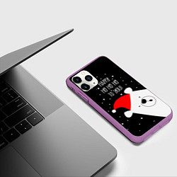 Чехол iPhone 11 Pro матовый Happy ho ho ho to you, цвет: 3D-фиолетовый — фото 2