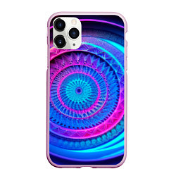 Чехол iPhone 11 Pro матовый Фрактальная абстракция 2, цвет: 3D-розовый