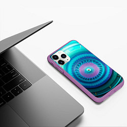 Чехол iPhone 11 Pro матовый Фрактальная абстракция 3, цвет: 3D-фиолетовый — фото 2