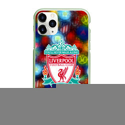 Чехол iPhone 11 Pro матовый Liverpool все logo неон, цвет: 3D-салатовый