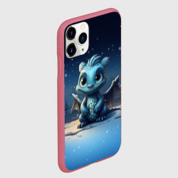 Чехол iPhone 11 Pro матовый Снежный дракон 2024, цвет: 3D-малиновый — фото 2