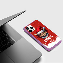 Чехол iPhone 11 Pro матовый 2024 год дракона, цвет: 3D-фиолетовый — фото 2