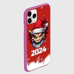 Чехол iPhone 11 Pro матовый 2024 год дракона, цвет: 3D-фиолетовый — фото 2