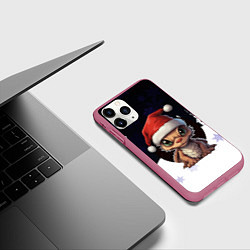 Чехол iPhone 11 Pro матовый Новогодний символ 2024, цвет: 3D-малиновый — фото 2