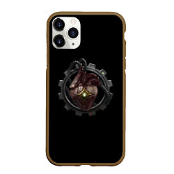 Чехол iPhone 11 Pro матовый Сердце механикус стимпанк, цвет: 3D-коричневый