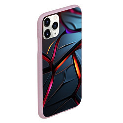 Чехол iPhone 11 Pro матовый Разлом синих плит абстракт, цвет: 3D-розовый — фото 2