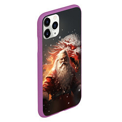 Чехол iPhone 11 Pro матовый Дед Мороз и символ года, цвет: 3D-фиолетовый — фото 2