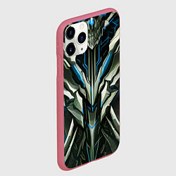 Чехол iPhone 11 Pro матовый Синяя кибер броня модерн, цвет: 3D-малиновый — фото 2