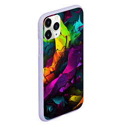 Чехол iPhone 11 Pro матовый Яркие разноцветные краски, цвет: 3D-светло-сиреневый — фото 2