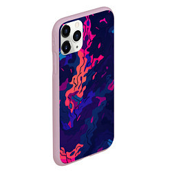 Чехол iPhone 11 Pro матовый Яркая абстракция в стиле камуфляжа, цвет: 3D-розовый — фото 2