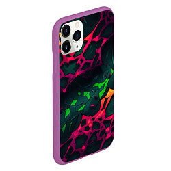 Чехол iPhone 11 Pro матовый Яркая абстракция в стиле камуфляжа, цвет: 3D-фиолетовый — фото 2