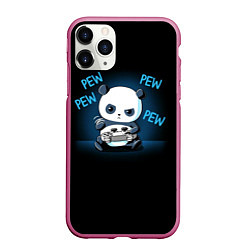 Чехол iPhone 11 Pro матовый Panda gamer, цвет: 3D-малиновый