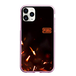 Чехол iPhone 11 Pro матовый PUBG fire war, цвет: 3D-розовый