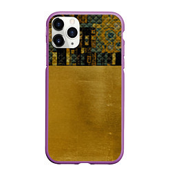 Чехол iPhone 11 Pro матовый Стёжка: золото Климта, цвет: 3D-фиолетовый