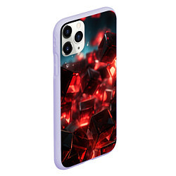 Чехол iPhone 11 Pro матовый Красные кубики абстракция, цвет: 3D-светло-сиреневый — фото 2