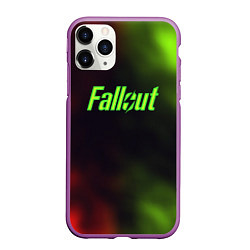 Чехол iPhone 11 Pro матовый Fallout fire gradient, цвет: 3D-фиолетовый