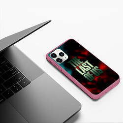 Чехол iPhone 11 Pro матовый The last of us fire, цвет: 3D-малиновый — фото 2