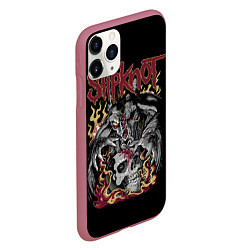 Чехол iPhone 11 Pro матовый Slipknot - злодей, цвет: 3D-малиновый — фото 2