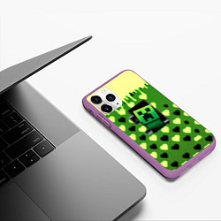 Чехол iPhone 11 Pro матовый Minecraft love toxic, цвет: 3D-фиолетовый — фото 2