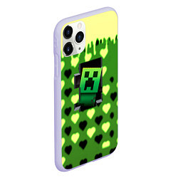 Чехол iPhone 11 Pro матовый Minecraft love toxic, цвет: 3D-светло-сиреневый — фото 2