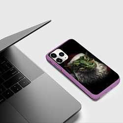 Чехол iPhone 11 Pro матовый Санта дракон 2024, цвет: 3D-фиолетовый — фото 2