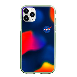 Чехол iPhone 11 Pro матовый Nasa gradient sportcolor, цвет: 3D-салатовый